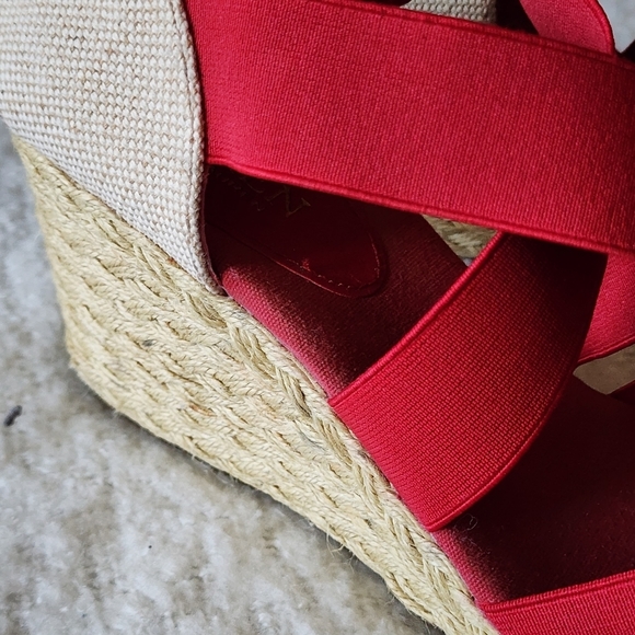 Ralph lauren platform close toe wedge espadrile color red size 9 - Picture 7 of 7